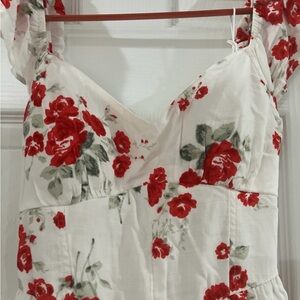 Hollister Red Floral High Low Dress